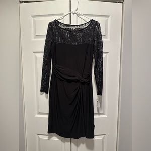 SOLD - Chaps Ralph Lauren Black Stretch Long Sleeve Dress Large NWT